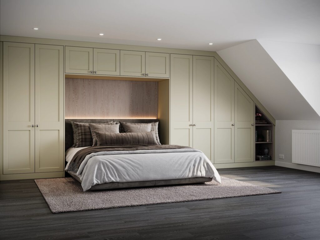 bespoke shaker style fitteed wardrobes overbed