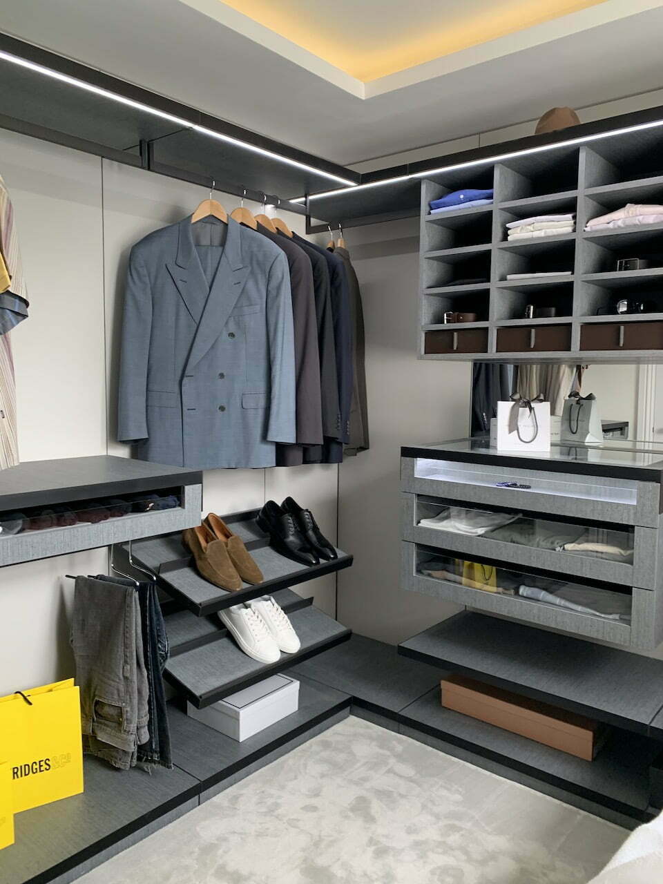 wall mounted walk in wardrobe