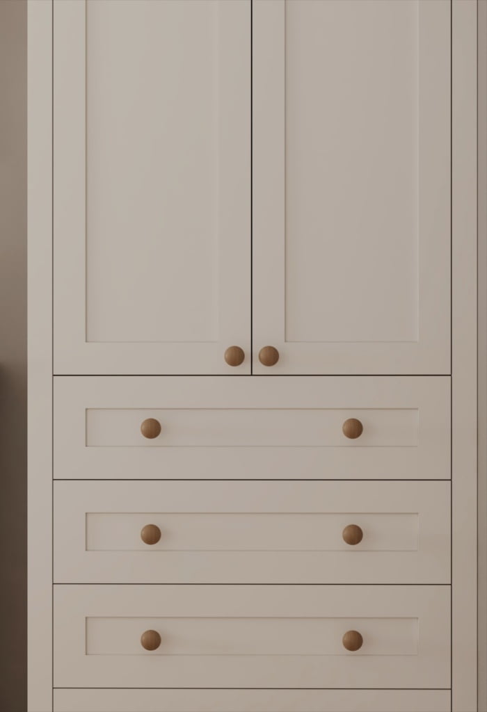 Windsor – shaker style lacquered hinged wardrobes London bespoke