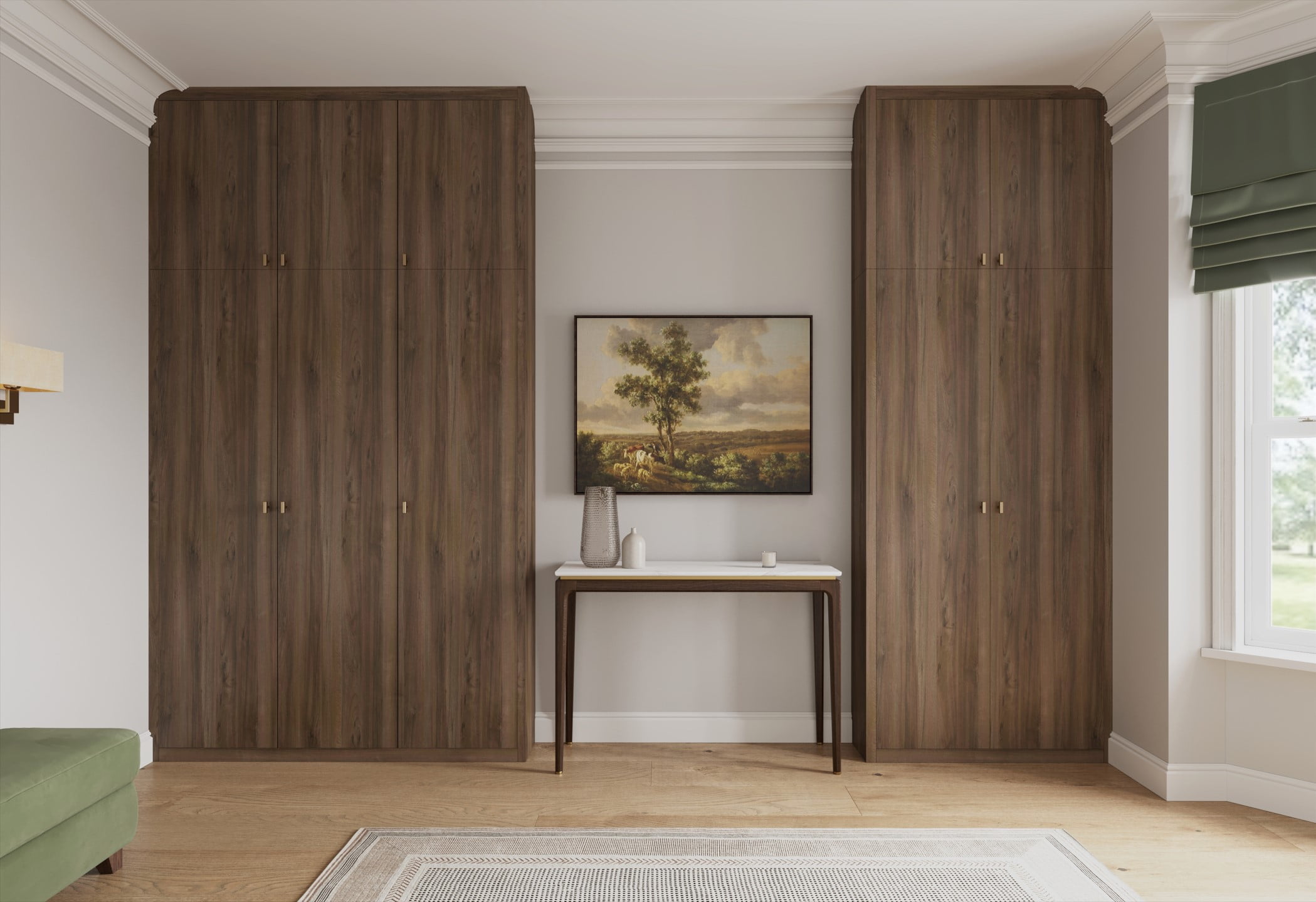 Tobacco Pacific Walnut fitted wardrobes