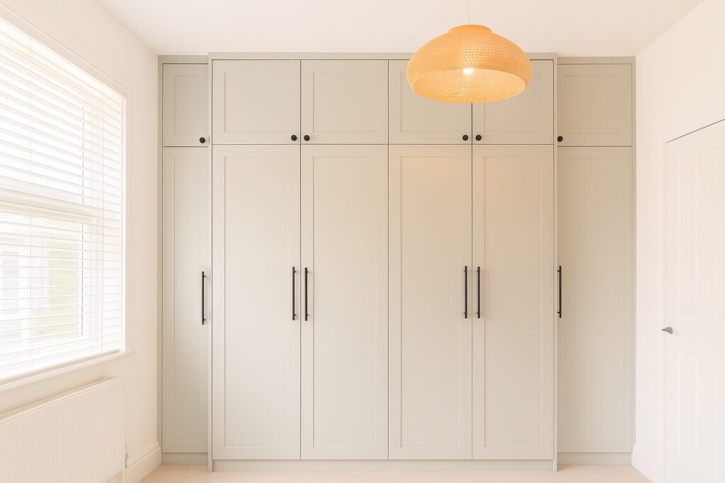 traditional carpentry finish MDF on site painted wardrobes