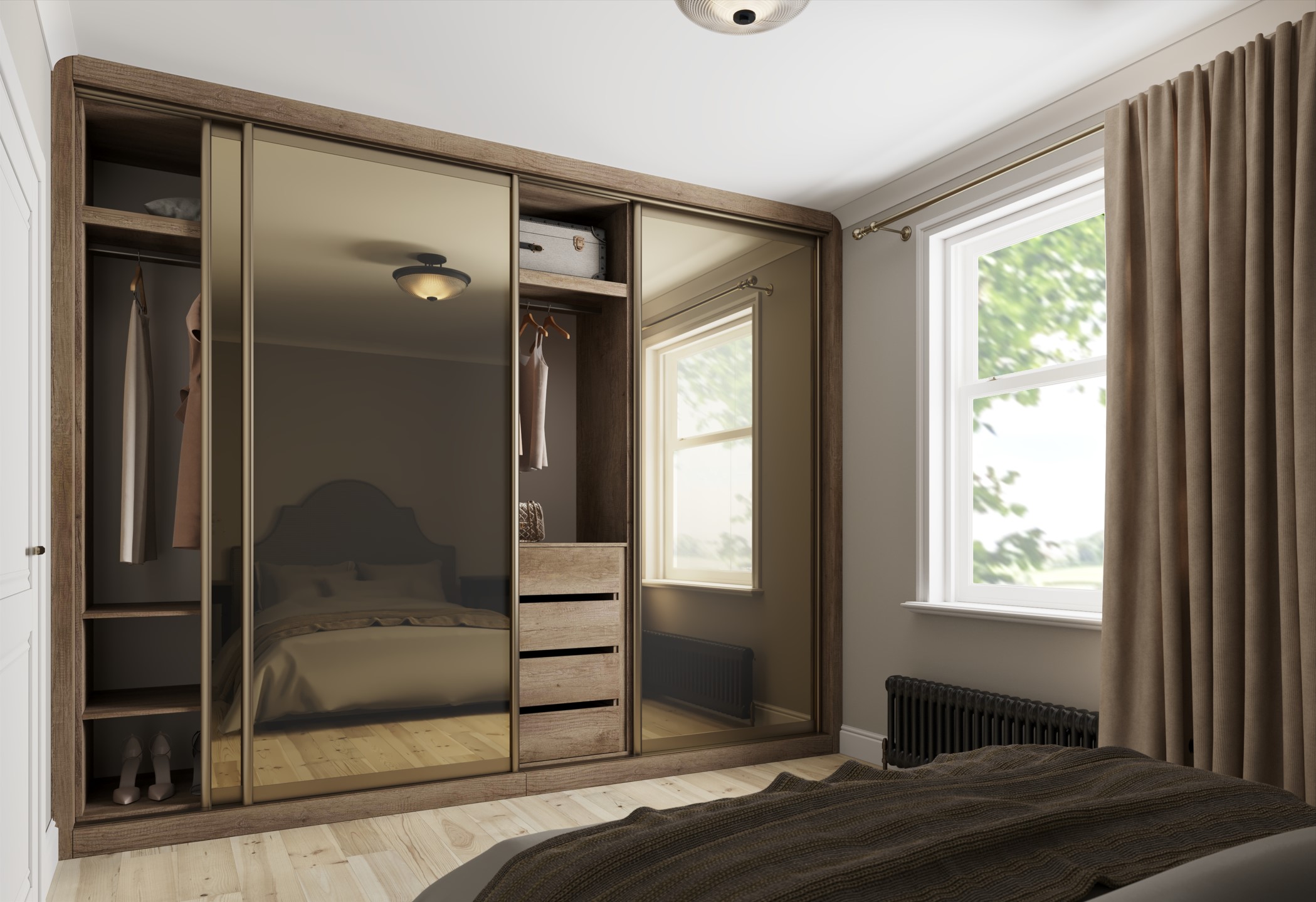 full height bronze mirror made to measure sliding wardrobes