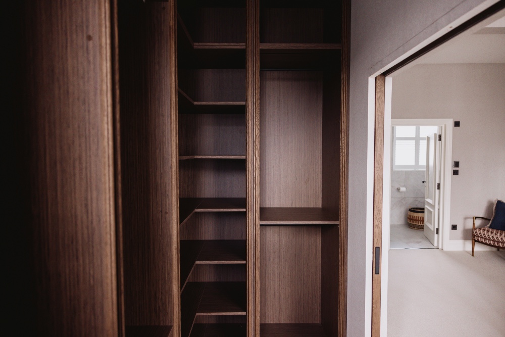 solid wood walk in wardrobe