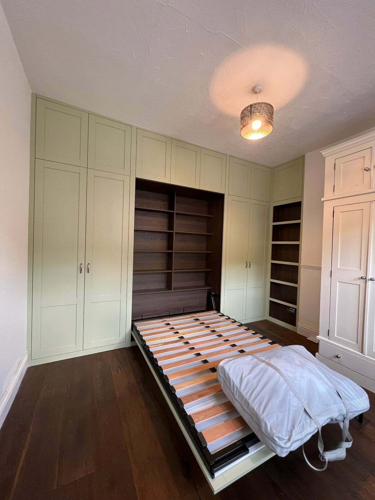 shaker style painted wall beds