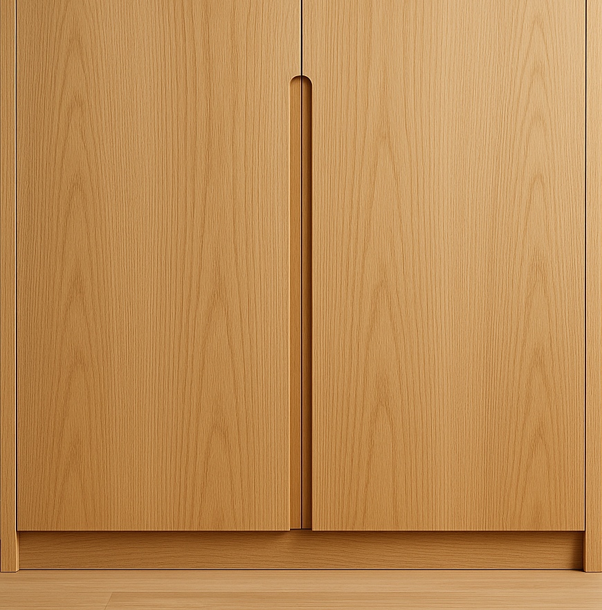 grooved oak handles built in wardrobes London