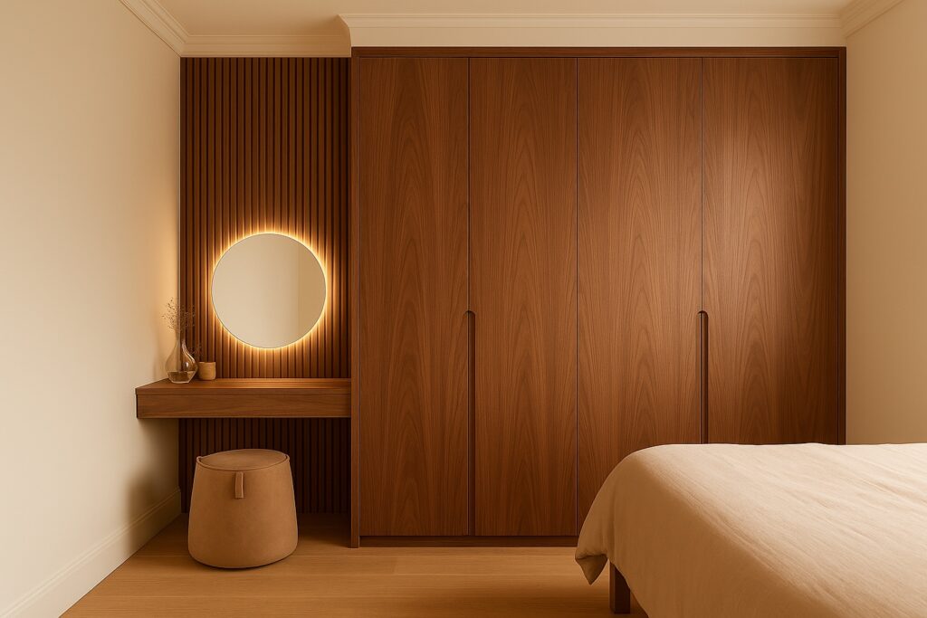 Bespoke Oak Wood Veneer Fitted Wardrobes | Handcrafted Luxury