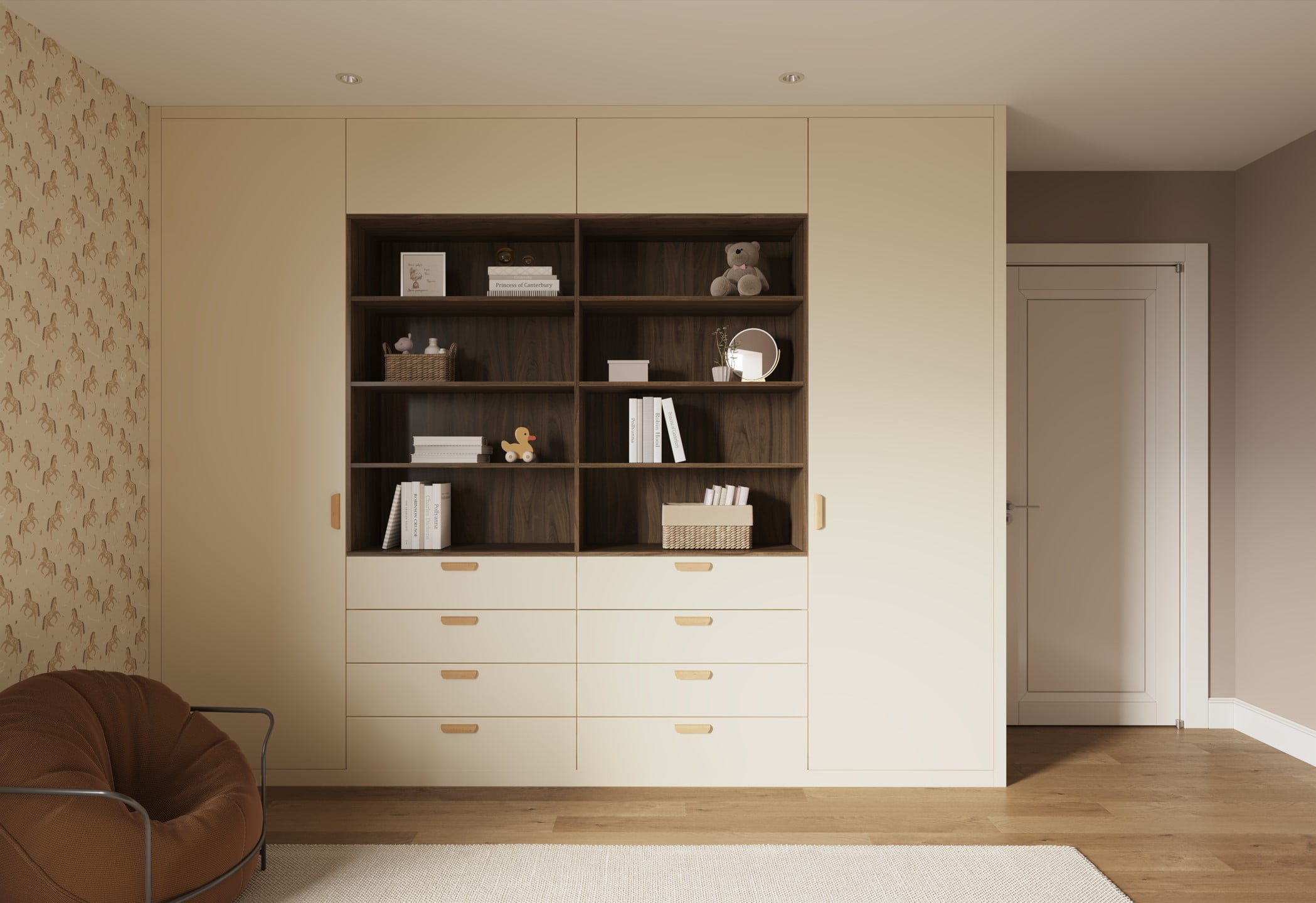 U222 ST9 Crema Beige fitted wardrobes