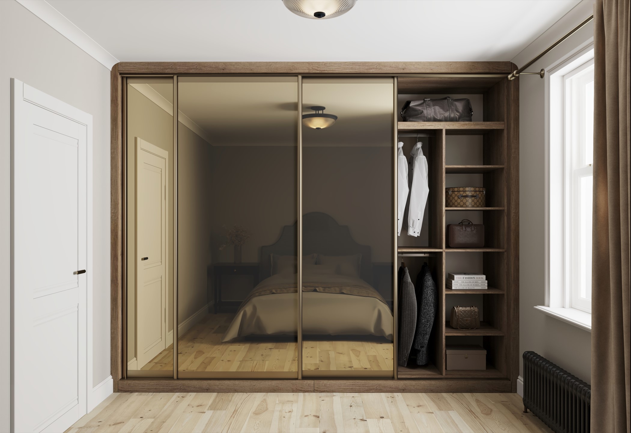 bronze mirror sliding wardrobe doors
