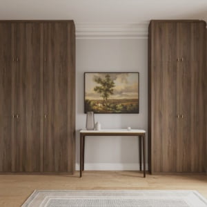 Tobacco Pacific Walnut fitted wardrobes