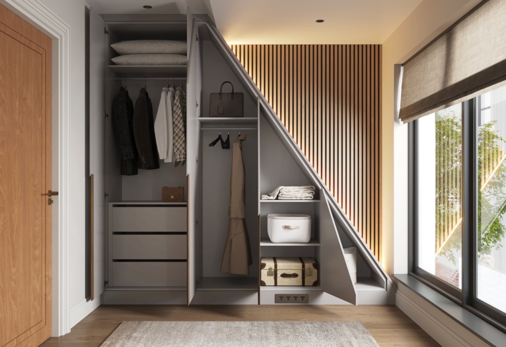 fitted loft wardrobes lacquered MDF