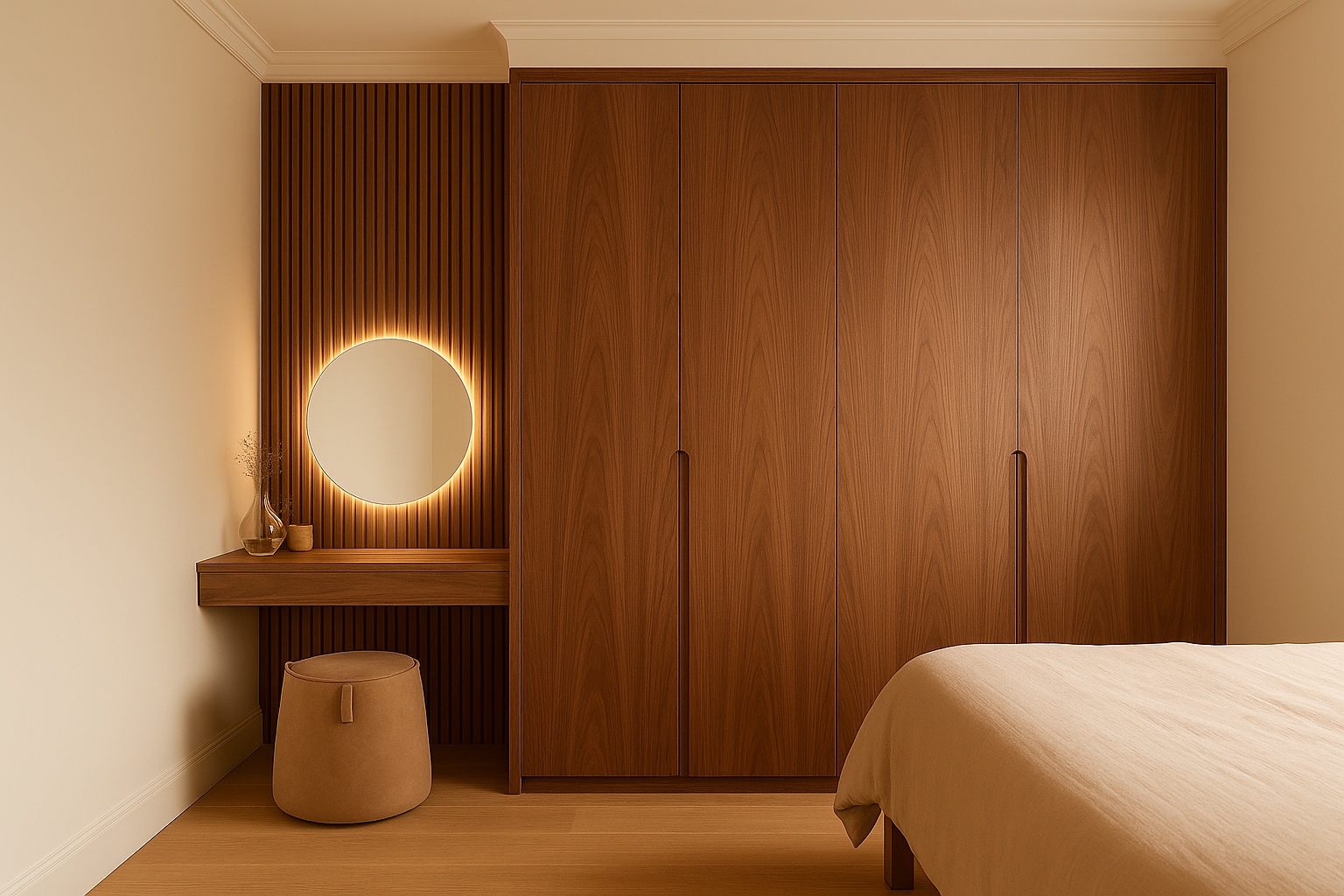 walnut real wood fitted wardrobes London