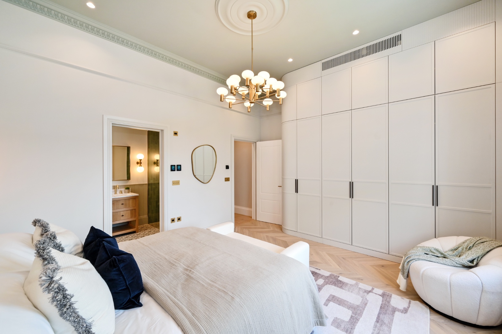 curved MDF fitted wardrobes in London