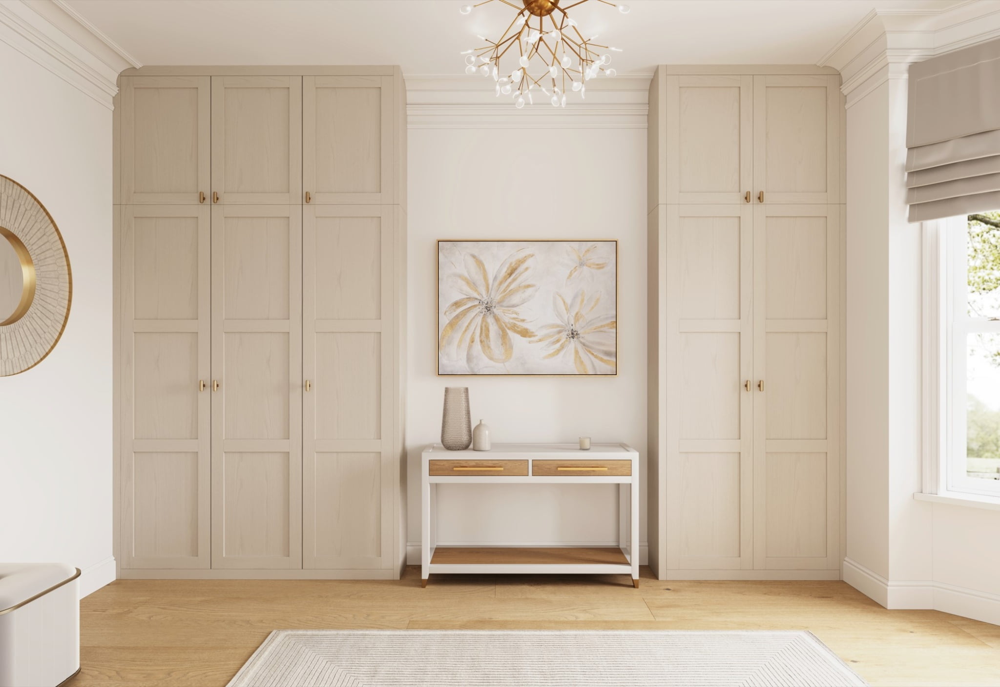 Windsor – shaker style lacquered hinged wardrobes London bespoke