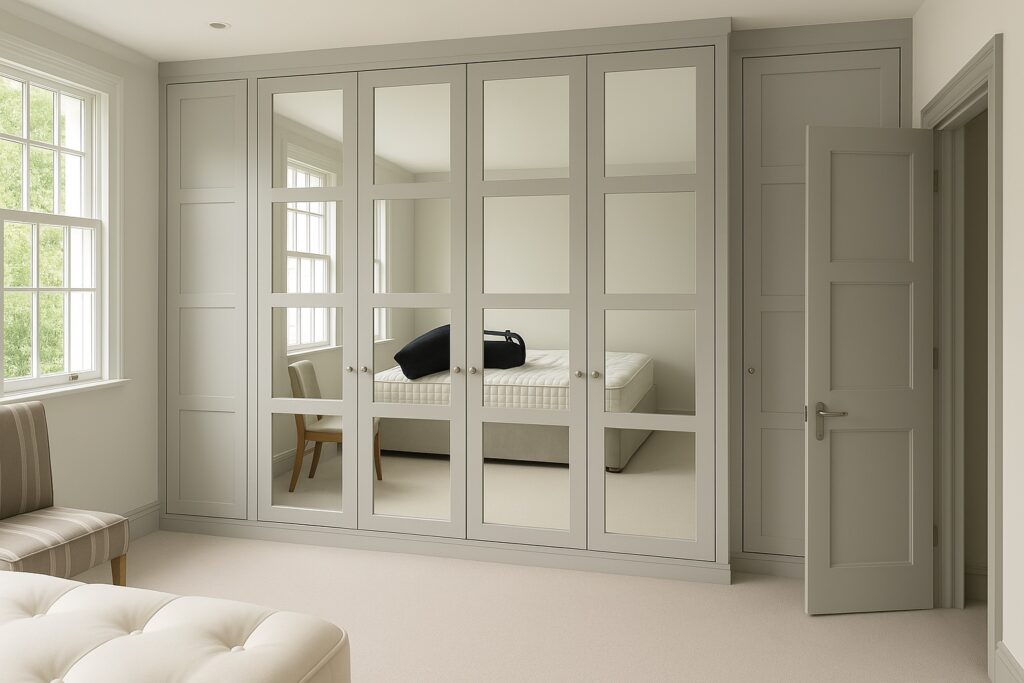 soft warm grey fitted wardrobes London