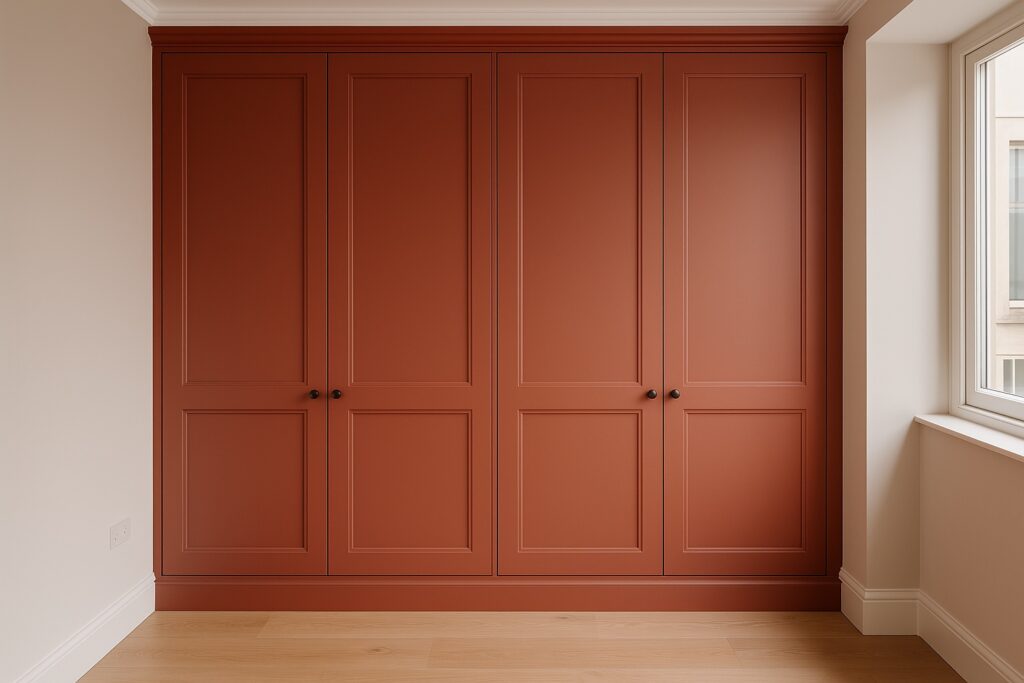 Terracotta bespoke built in wardrobe in London