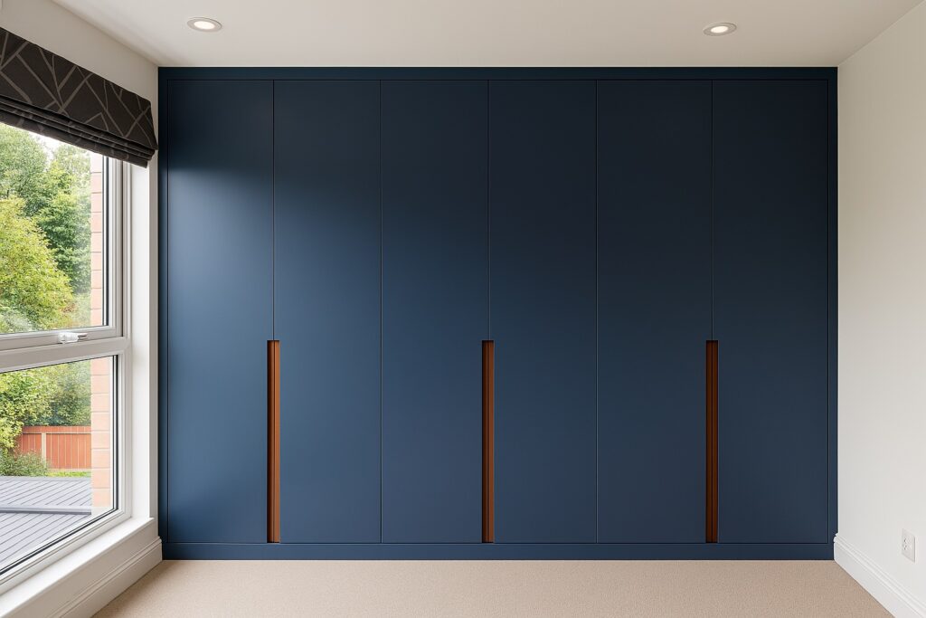 deep navy blue fitted wardrobes London