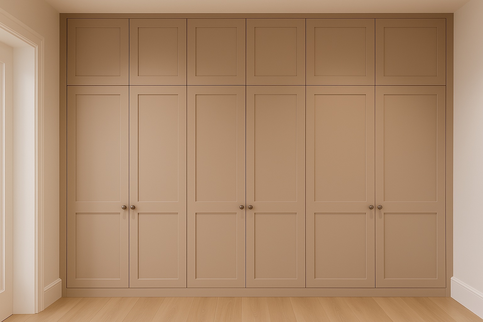 warm taupe or muted biscuit beige