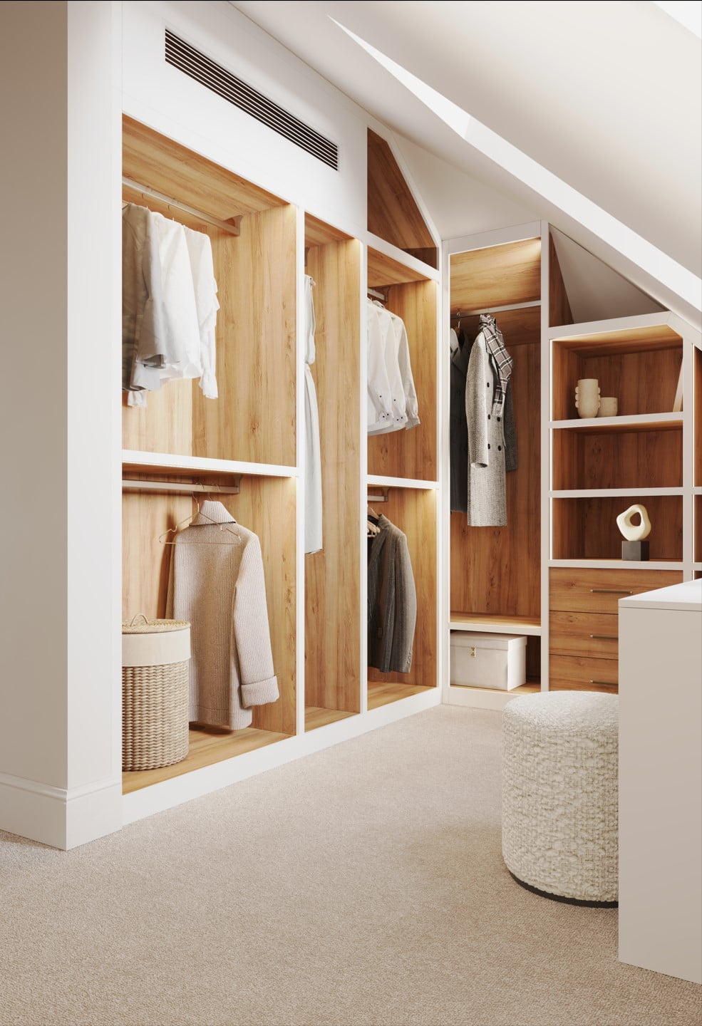 tailor made sloping ceiling walk in wardrobes