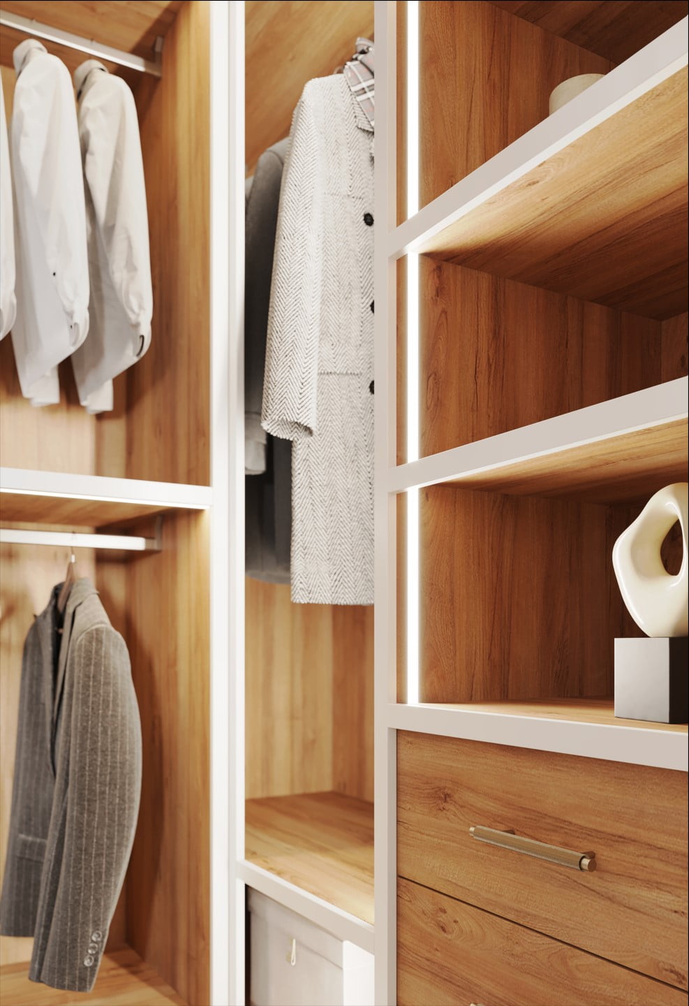 Loft room walk in wardrobe made to measure London sloping ceiling