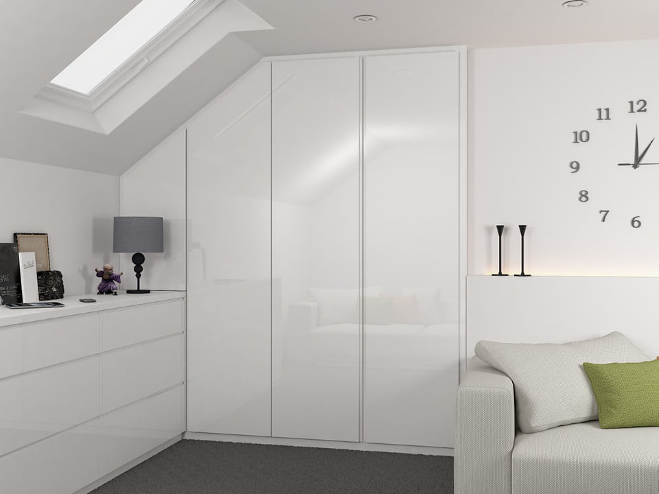 white fitted wardrobes spray painted London