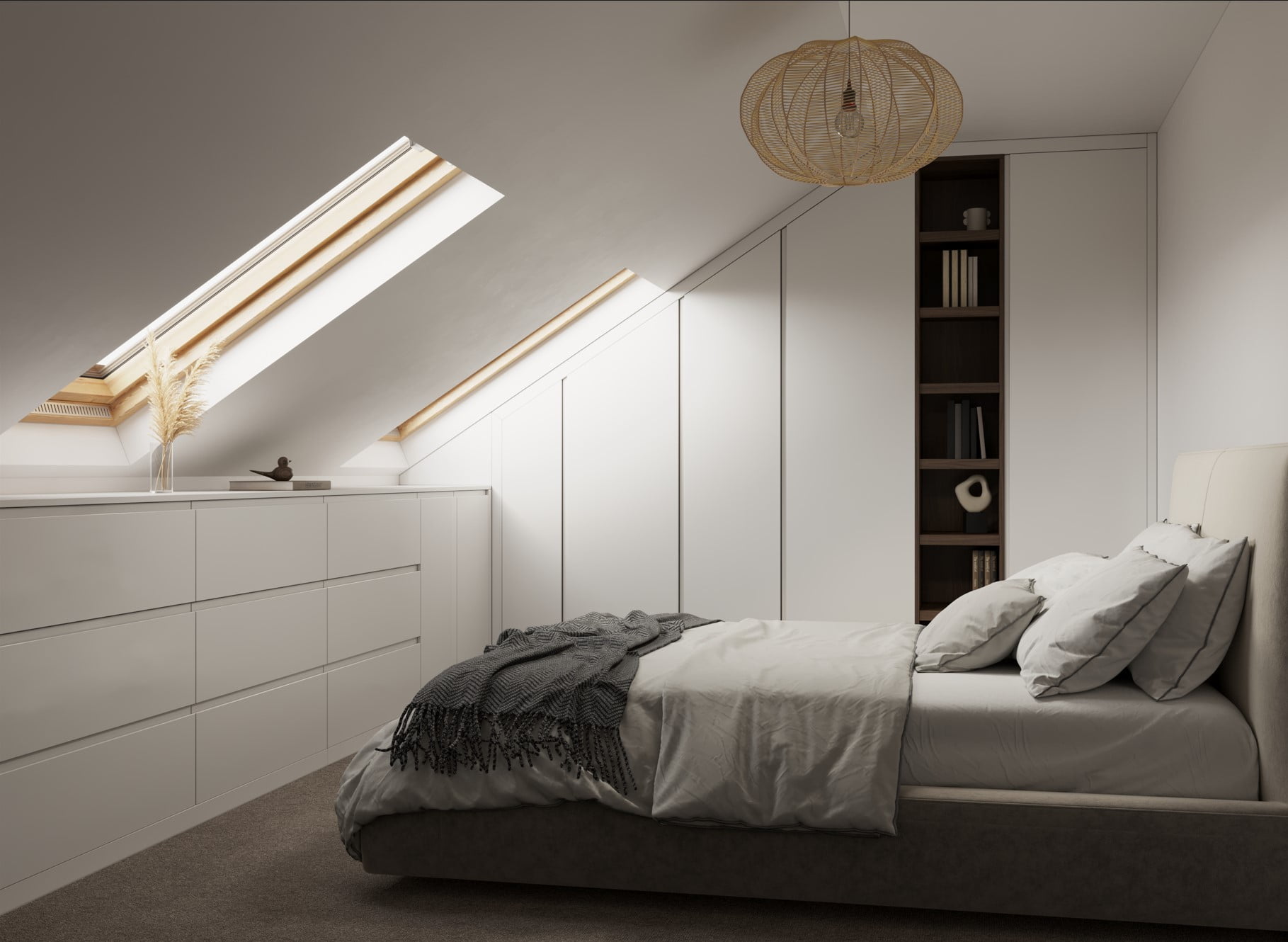 Loft conversion store cupboards