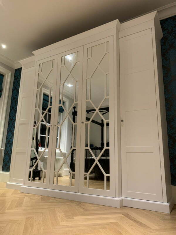 Westbourne Terrace painted fitted wardrobe with cornice, Paddington