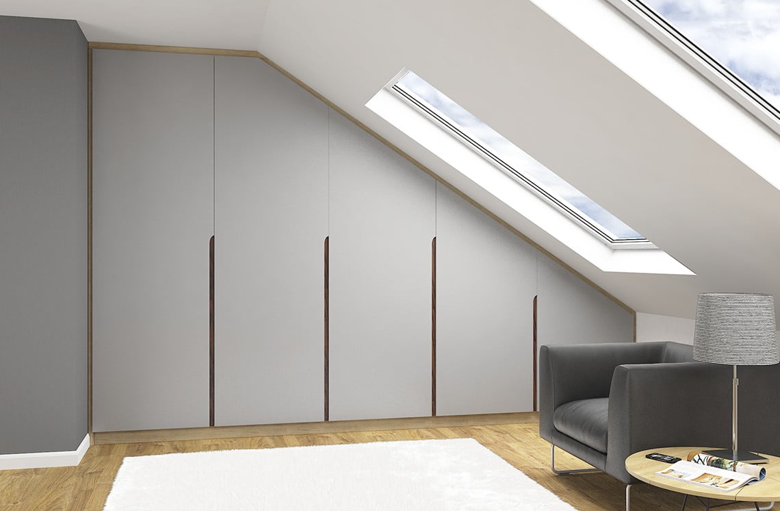 contemporary sloping ceiling wardrobes