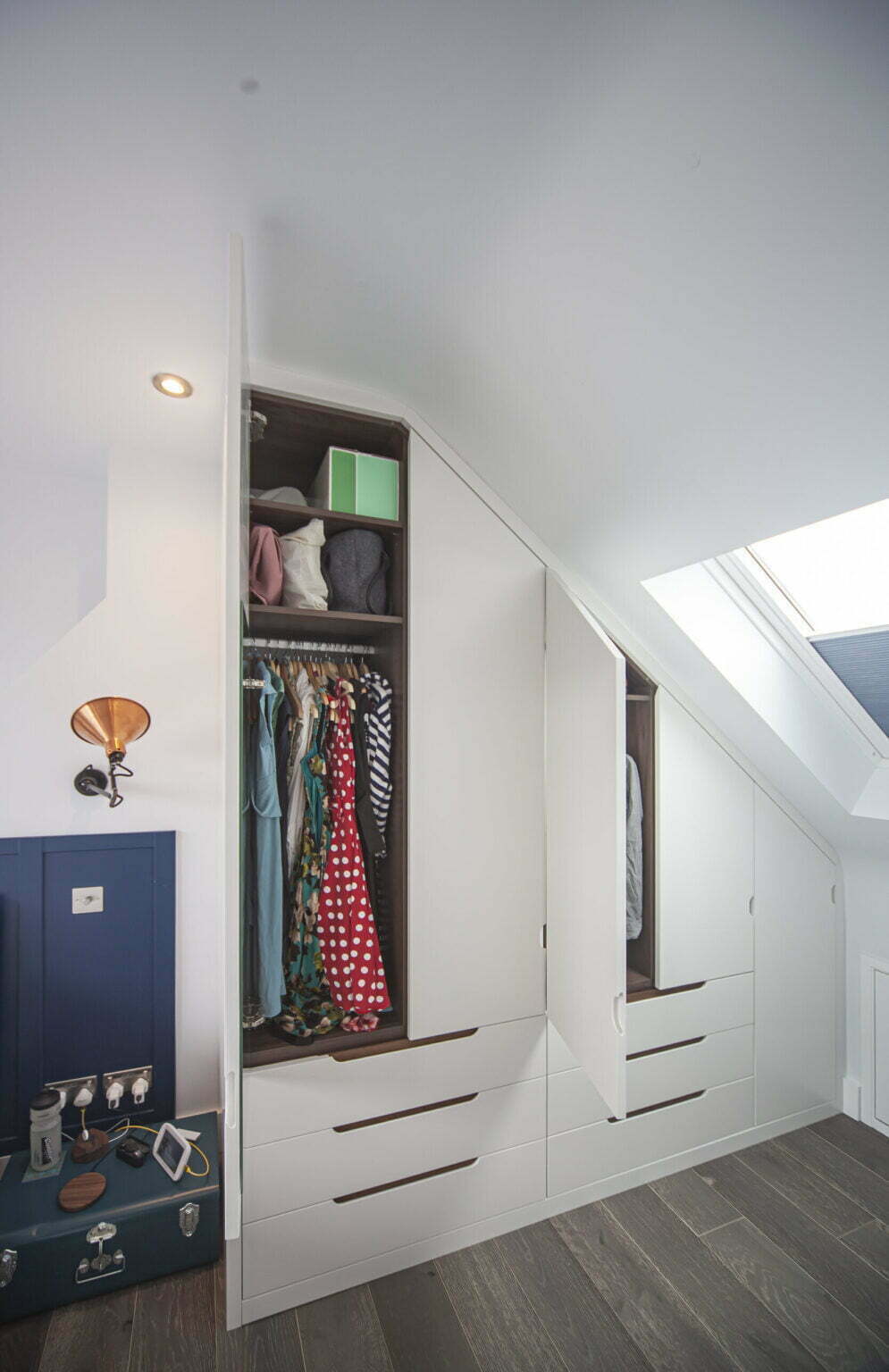 Fitted loft wardrobes Scandi range London Urban Wardrobes