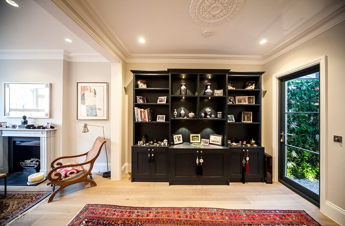 real wood veneer bookcase living room