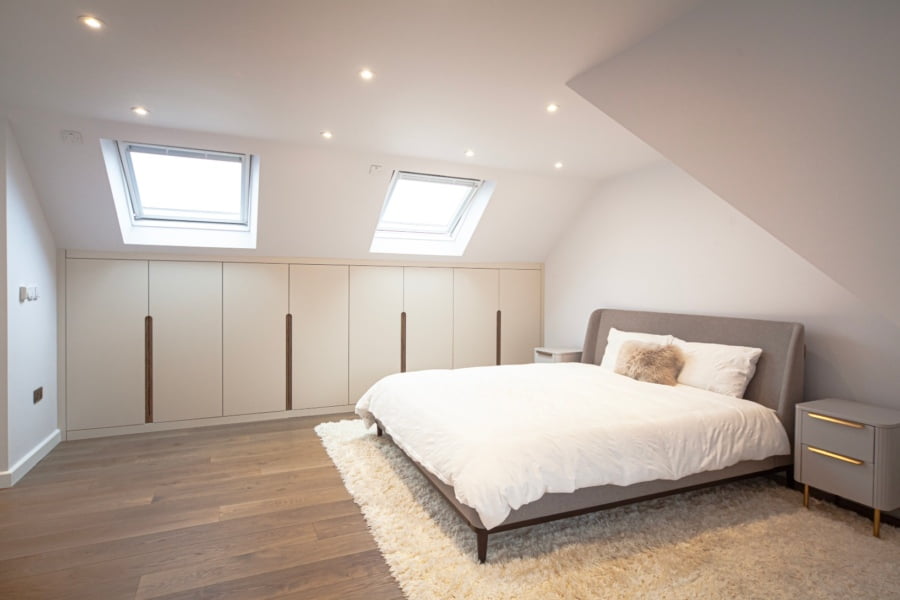 Fitted under eaves wardrobe storage space, built in eaves cupboards London