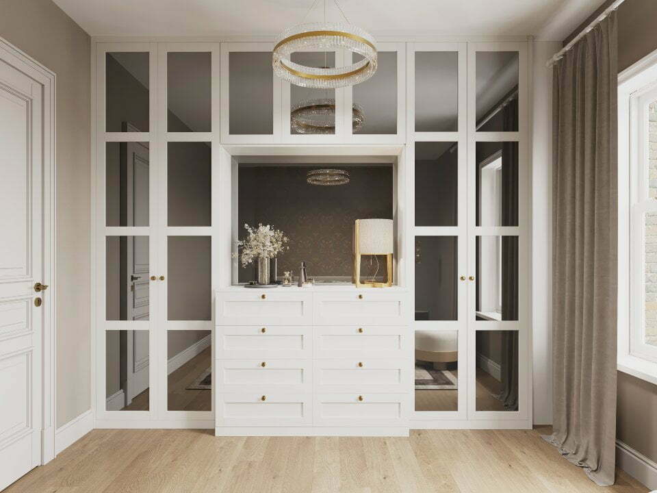 Windsor – shaker style lacquered hinged wardrobes London bespoke